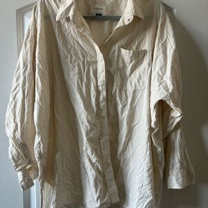 American Eagle Outfitters yellow/white striped Button Down Shirt XS